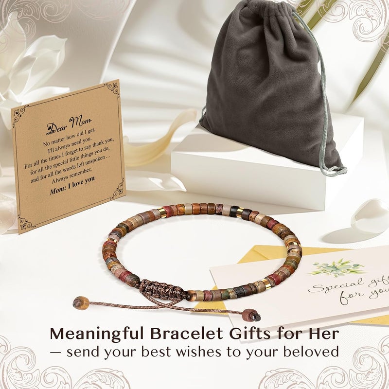 ZOKCC Inspirational Gifts Bracelets for Women: Christmas Day Gifts for Women Friends Sister Mom - Healing Natural Stone Beads Bracelets Thinking of you Get Well Soon Gift for Women - Image 5